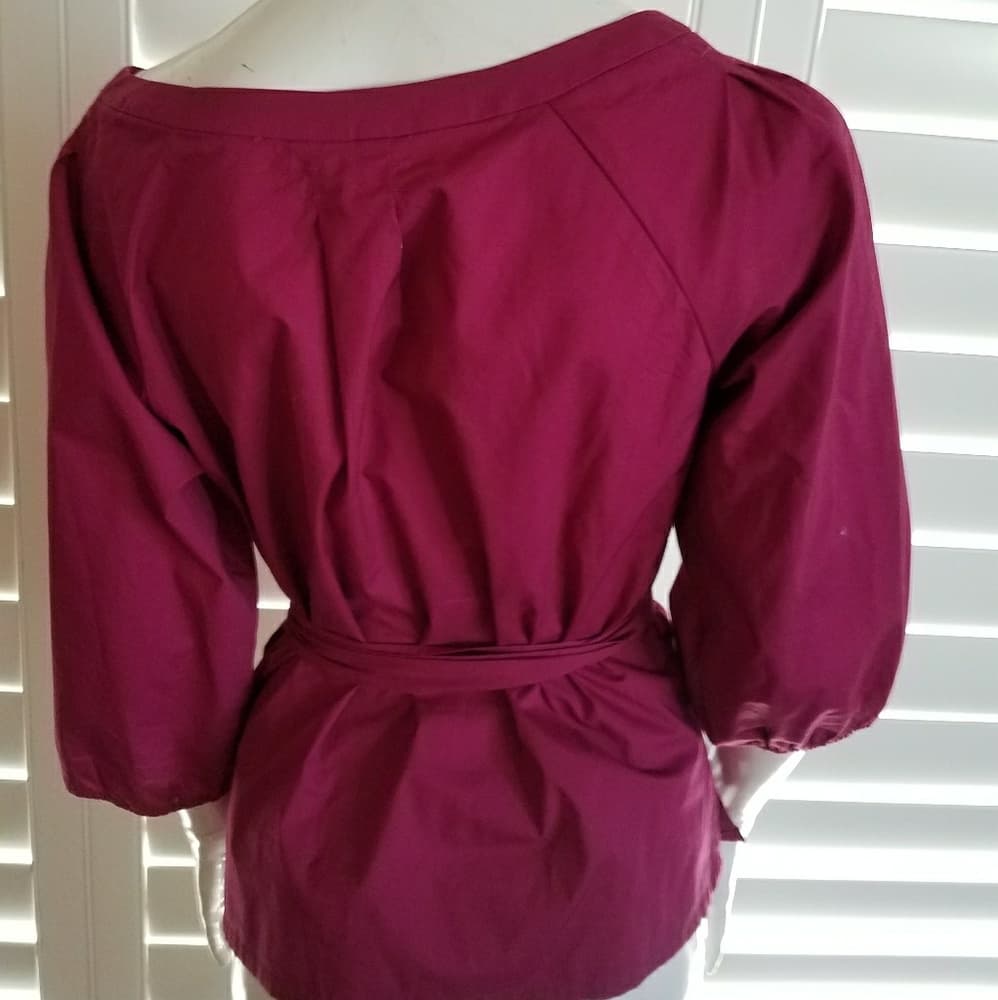 Fuchsia wrap around shirt - Thumbnail 2