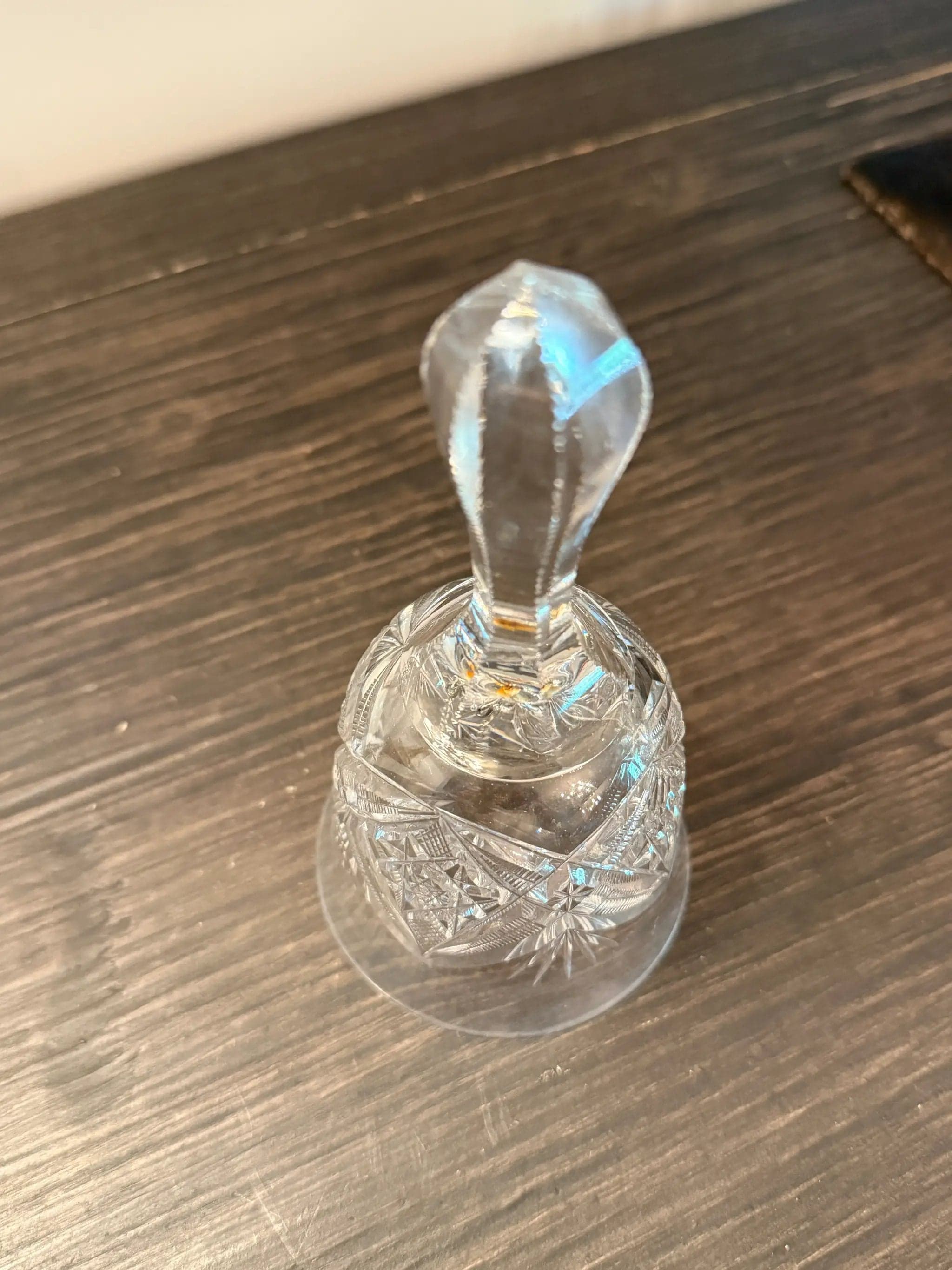 American Brilliant Period Crystal Dinner Bell with Original Clapper | - Thumbnail 2