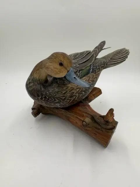 Hand Carved Decorative Duck By Burns '85