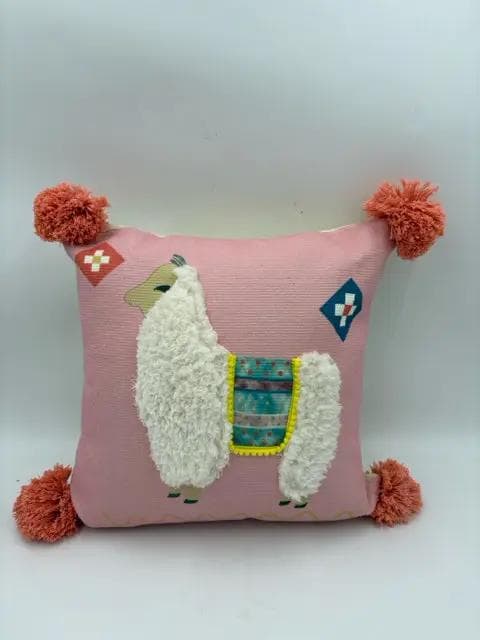 Llama With Tassles Pillow