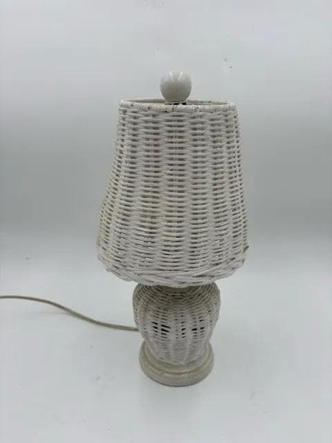 White Wicker Table Lamp
