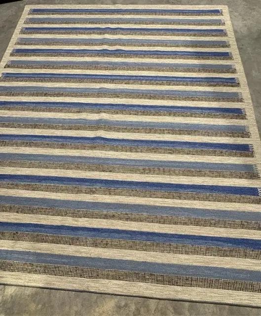 Rug and Kilm Blue, Brown, and Cream Rug