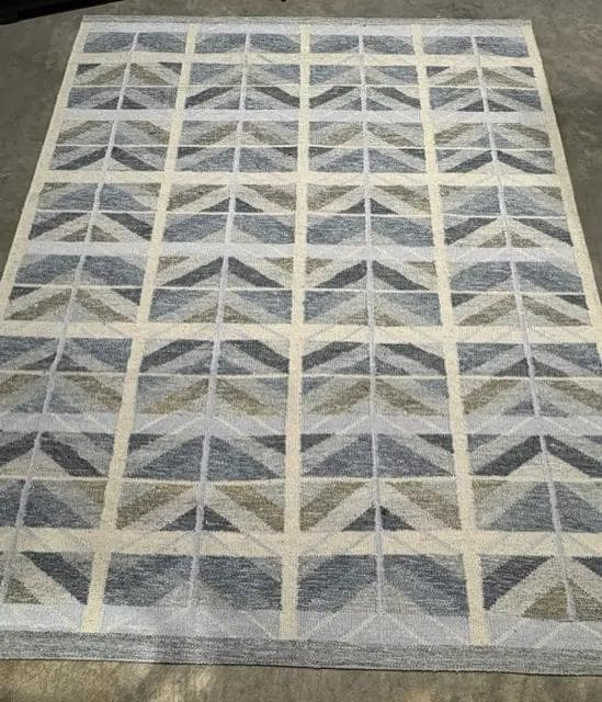 Rug and Kilm Blue Green and Cream Rug