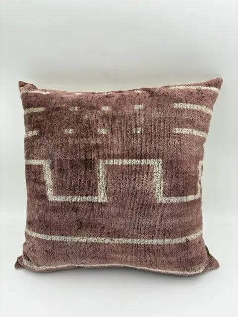 Handmade Silk And Velvet Ikat Pillow