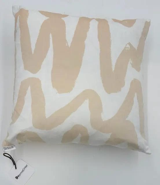 Taupe Brush Strokes Velvet Pillow
