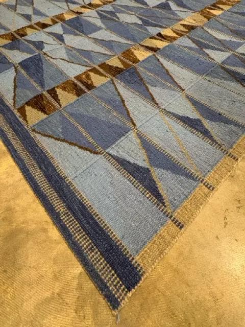 Rug and Kilm Blue, Brown, and Grey Rug - Thumbnail 2