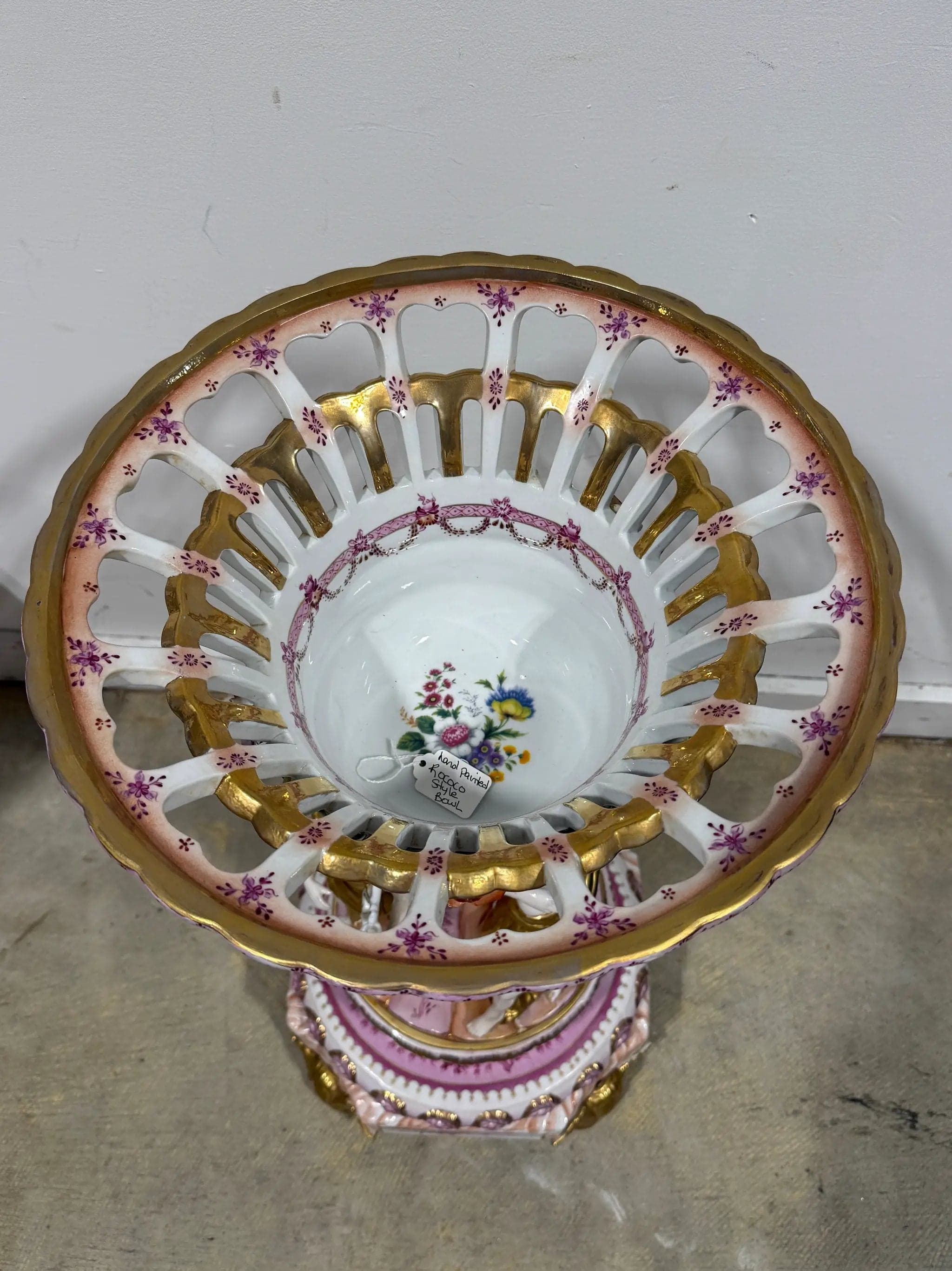 Monumental Antique German Figural Porcelain Centerpiece Compote - Thumbnail 3