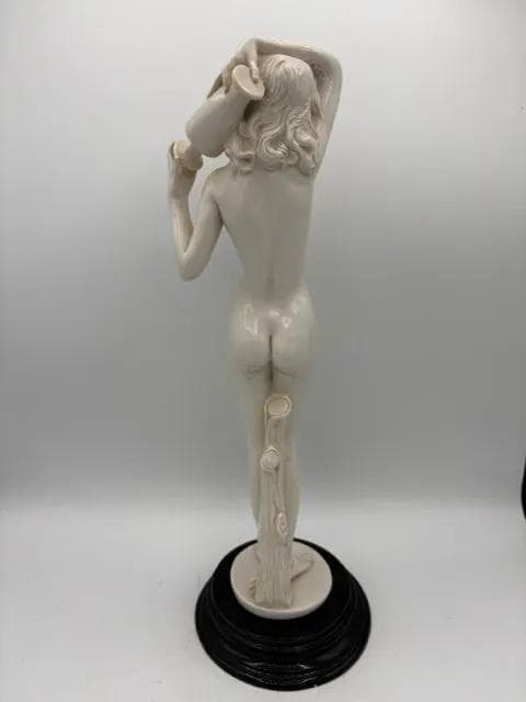 Neoclassical Aphrodite Goddess Sculpture on Black Pedestal Base - Thumbnail 3