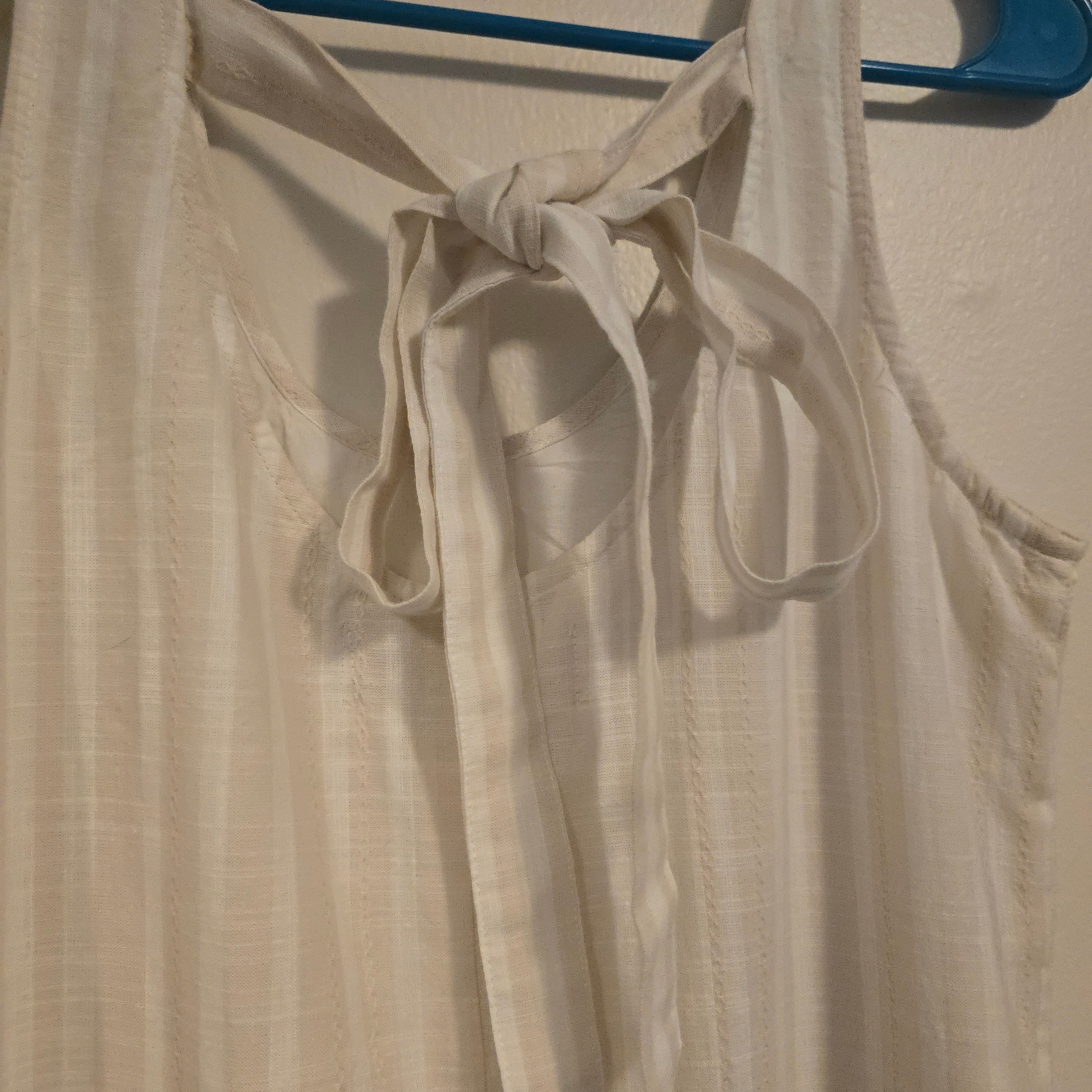 Cloth & Stone Sleeveless White Tie-Back Dress - Thumbnail 3