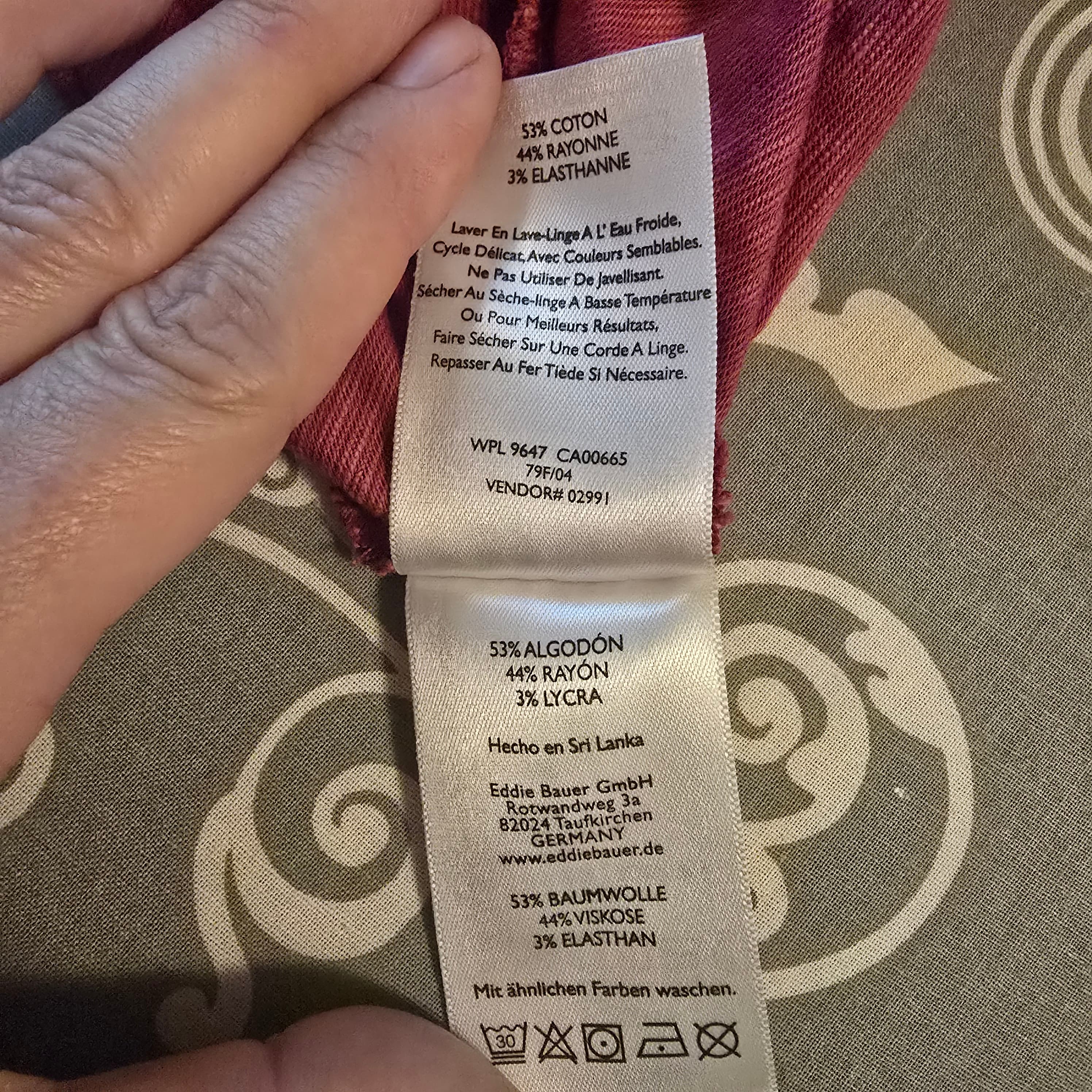 Eddie Bauer Red Cotton Rayon Blend Surplice Dress - Thumbnail 5