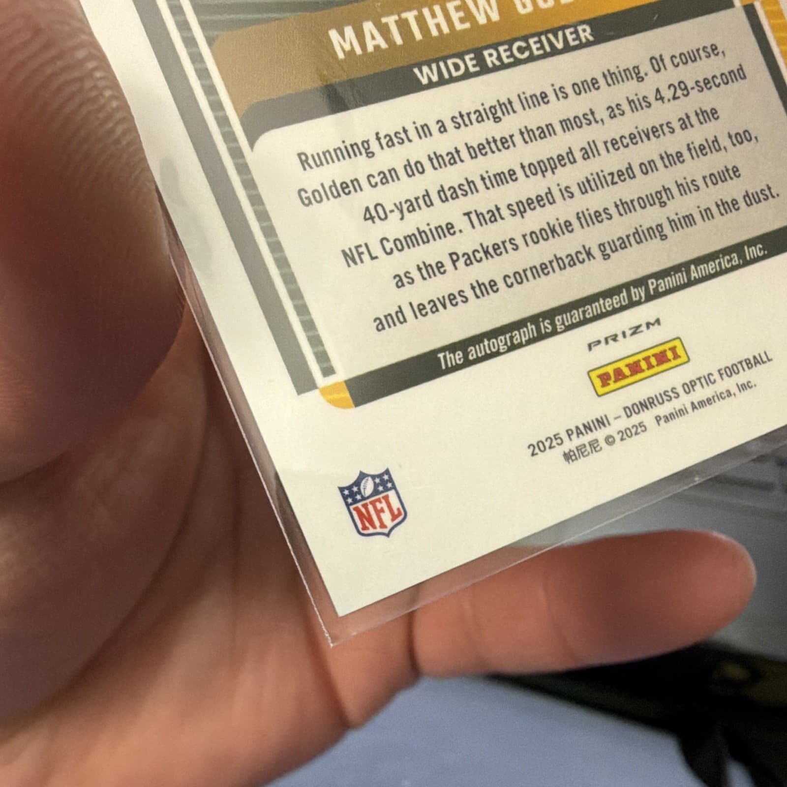 2025 Panini Donruss Optic Matthew Golden #SSH-4 RC Auto Signature Series Holo - Thumbnail 3