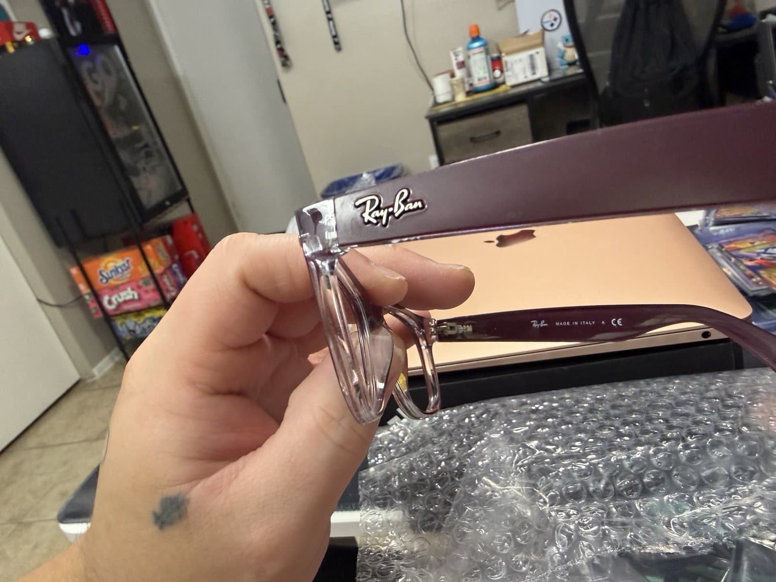 Ray-Ban RB2132 New Wayfarer Purple Plastic Eyeglass Frames 52-18-145 - Thumbnail 2