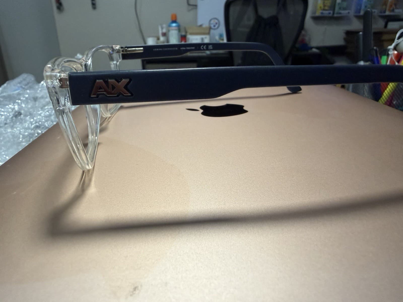 Armani Exchange AX 3016 Clear Rectangular Full Rim Plastic Frames 53-17 145 - Thumbnail 2