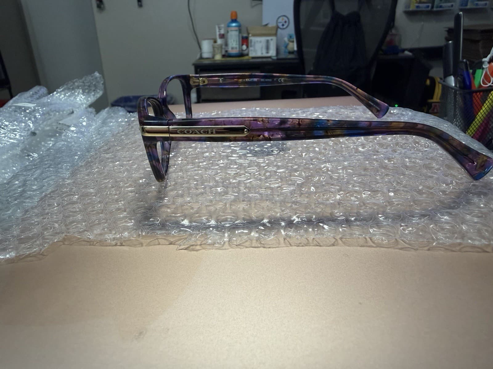 Coach HC6065 Multicolor Tortoise Rectangle Eyeglass Frames 52-17-135 - Thumbnail 3