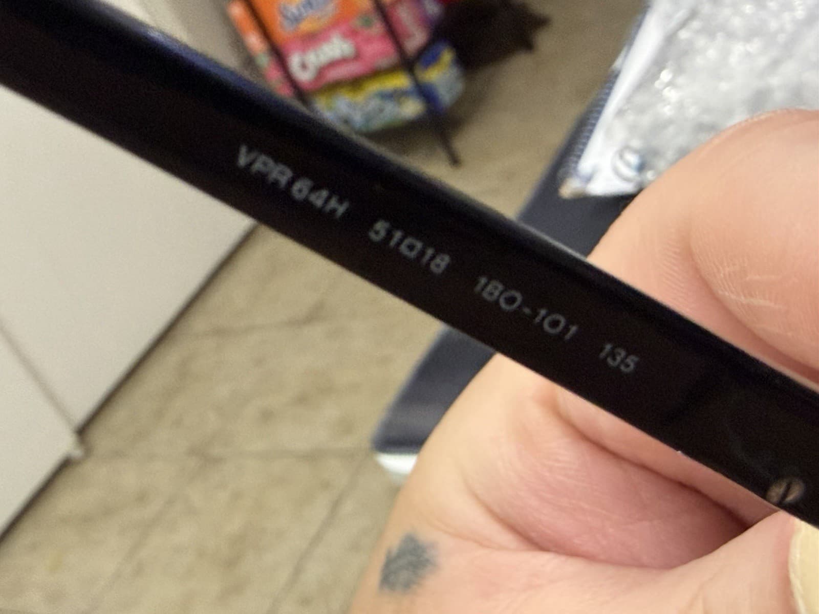 Prada VPR64H 51018 Black Metal Half Rim Eyeglass Frames 51-18-135 - Thumbnail 5