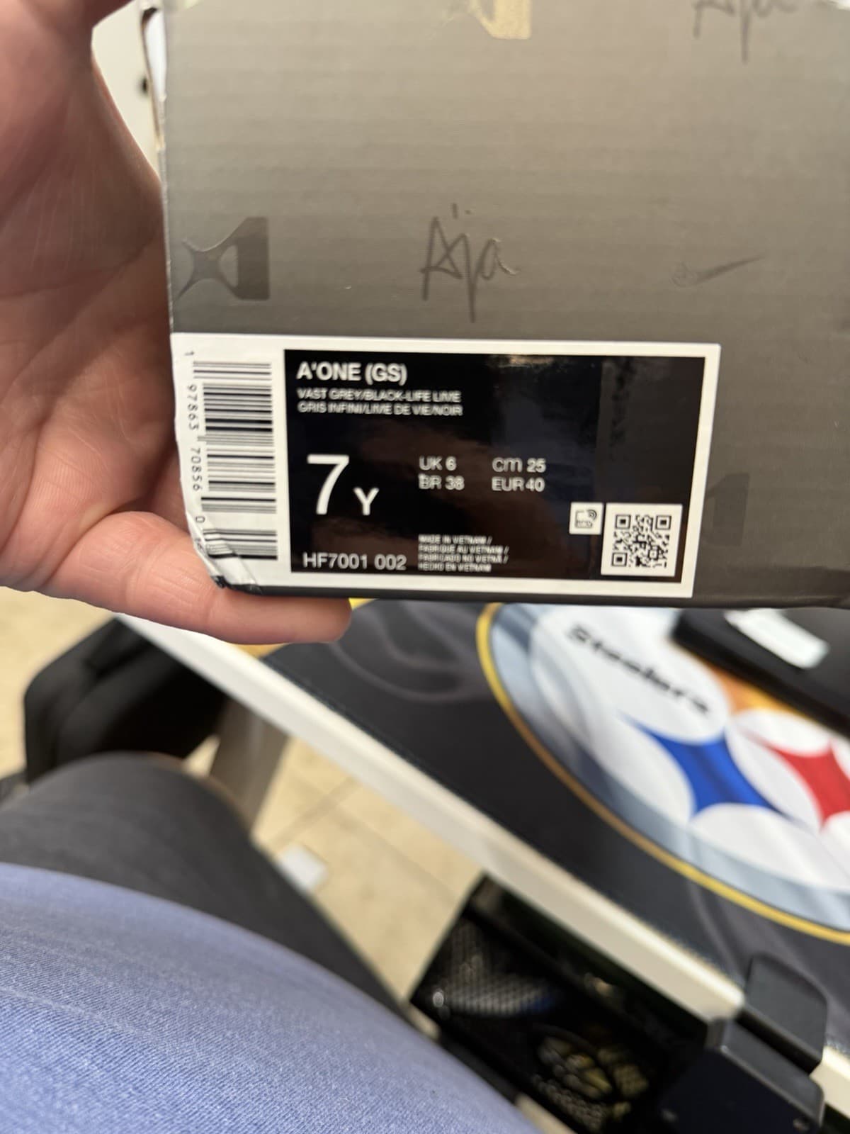 Nike A' One (GS) Sneakers White Ghost Gray Boys Size 7 NEW NO BOX! - Thumbnail 2