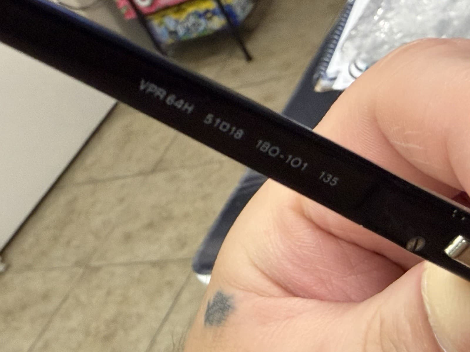 Prada VPR64H 51018 Black Metal Half Rim Eyeglass Frames 51-18-135 - Thumbnail 4