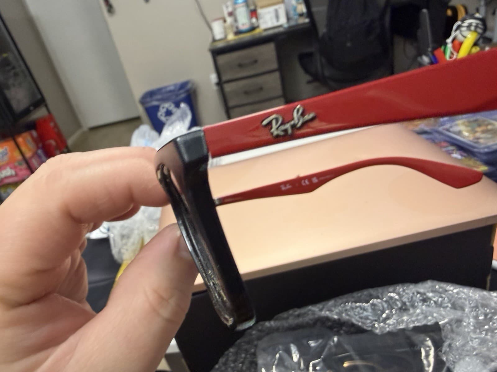 Ray-Ban RB7047 2435 Black Plastic Rectangular Full Rim Eyeglass Frames 56-17-145 - Thumbnail 2