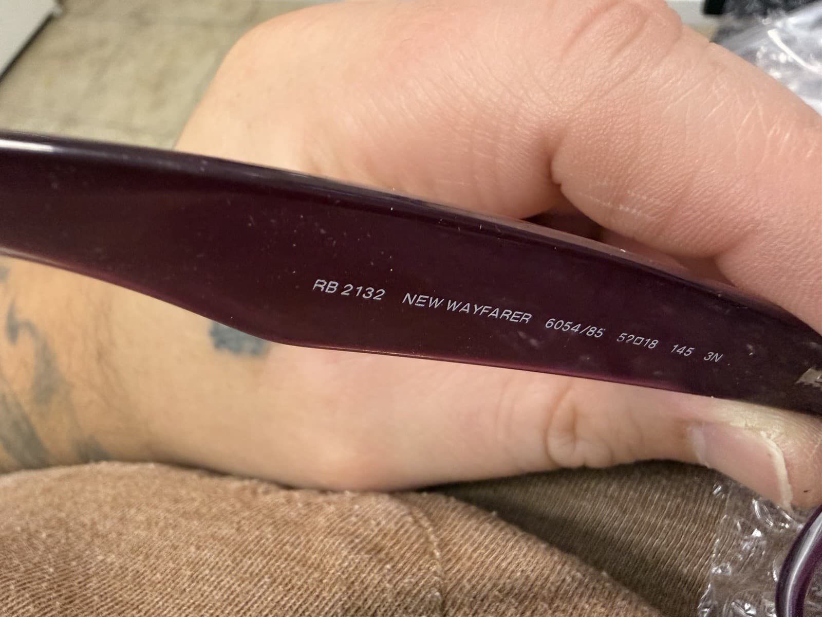 Ray-Ban RB2132 New Wayfarer Purple Plastic Full Rim Eyeglass Frames 52-18-145 - Thumbnail 4