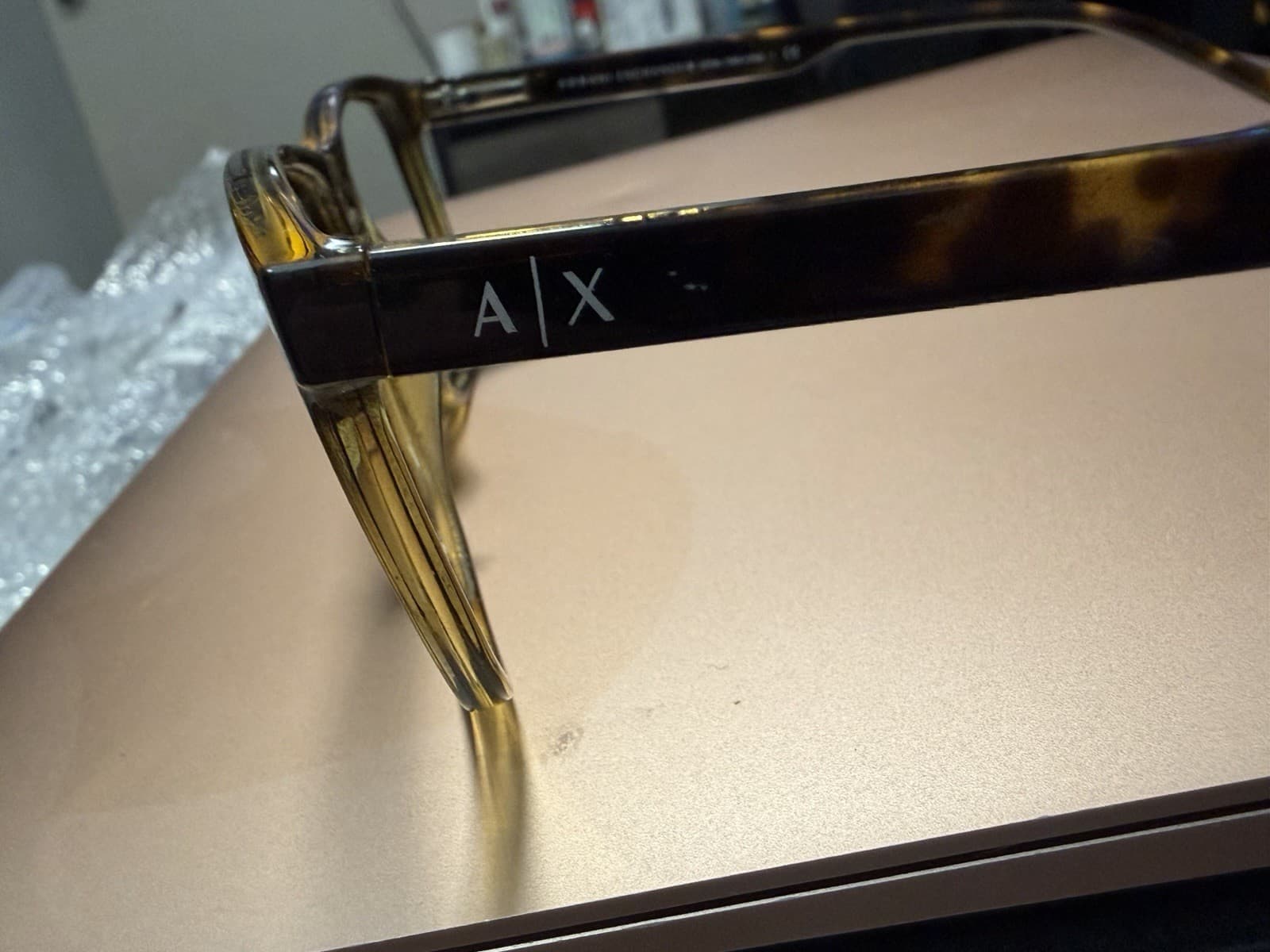Armani Exchange AX3048 8037 Brown Tortoise Plastic Full Rim Frames 54-17-140 - Thumbnail 2