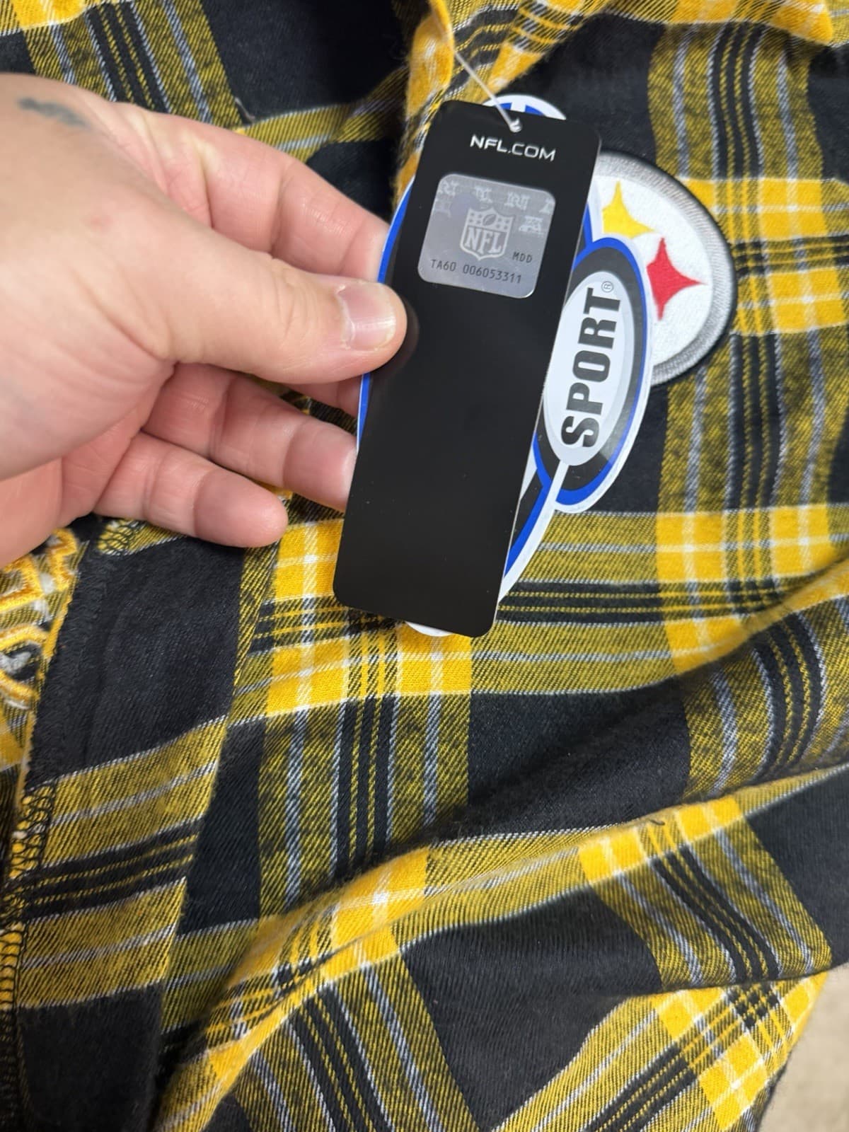 NFL Team Apparel Pittsburgh Steelers Hooded Plaid Size 5XL/6XL - Thumbnail 4