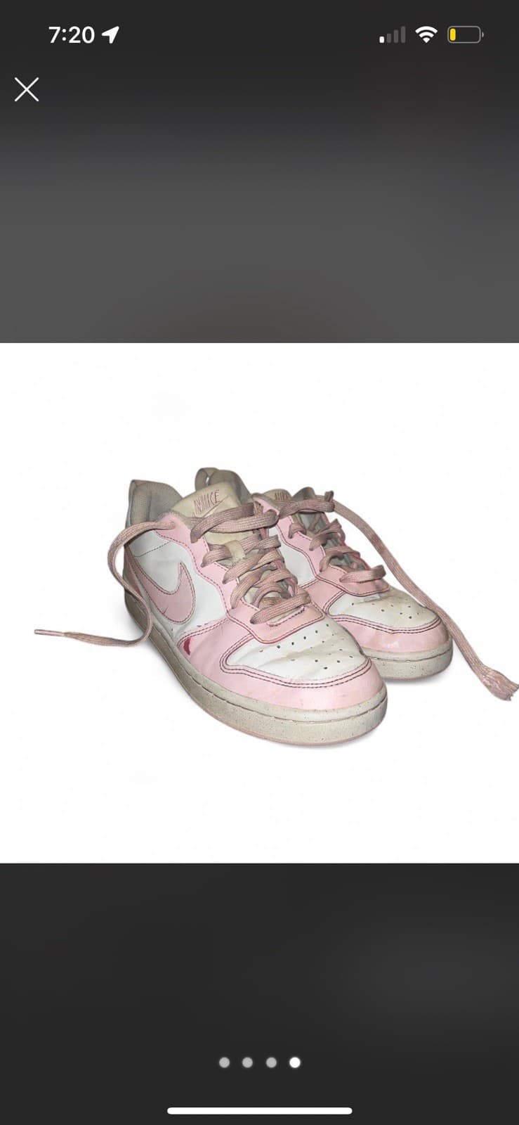 Nike Unisex Kids Size 6 Pink/White Low Top Lace-Up Sneakers Logo