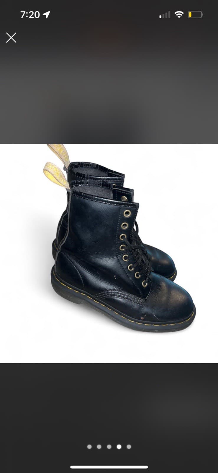 Dr. Martens Men's Black Leather Lace-Up Combat Boots Mid-Calf US 6.5 - Thumbnail 4