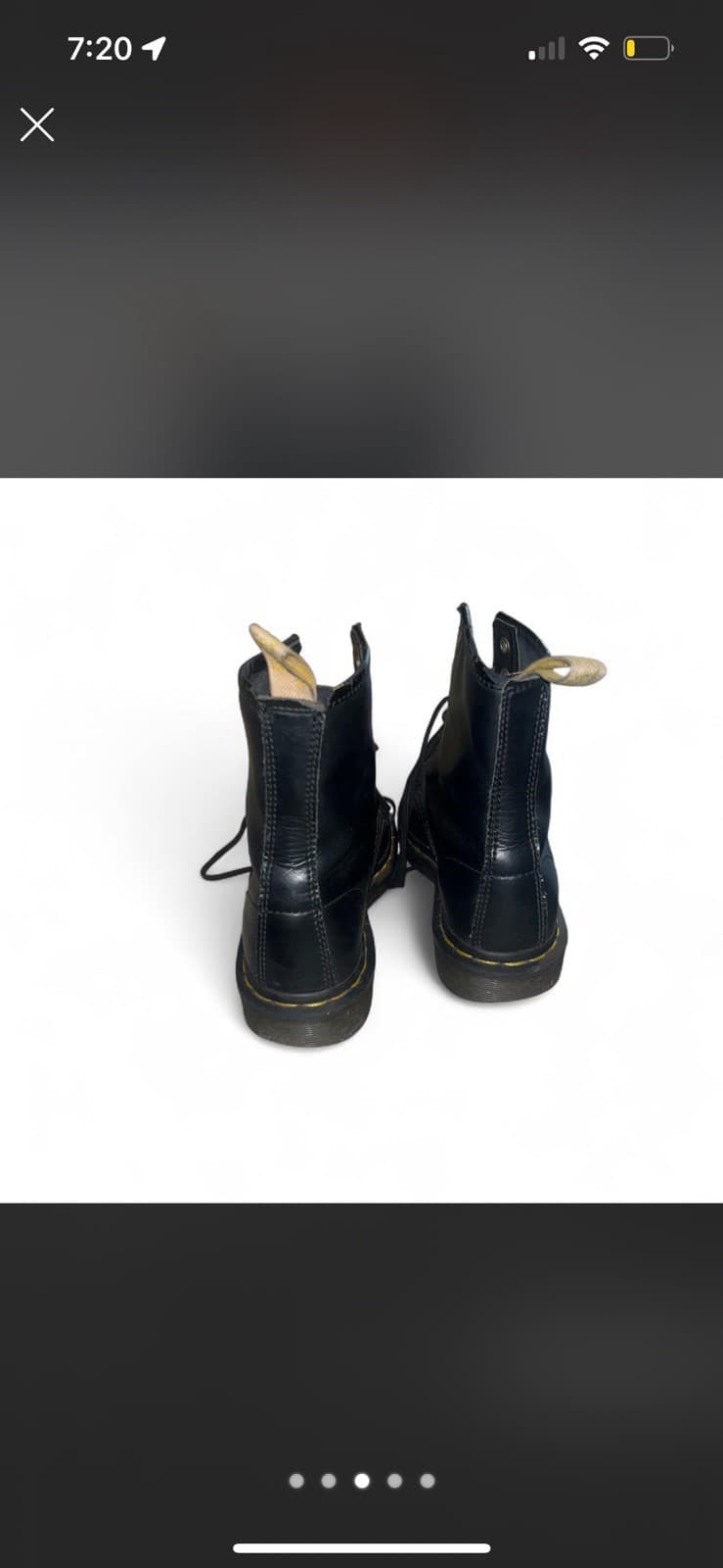 Dr. Martens Men's Black Leather Lace-Up Combat Boots Mid-Calf US 6.5 - Thumbnail 3