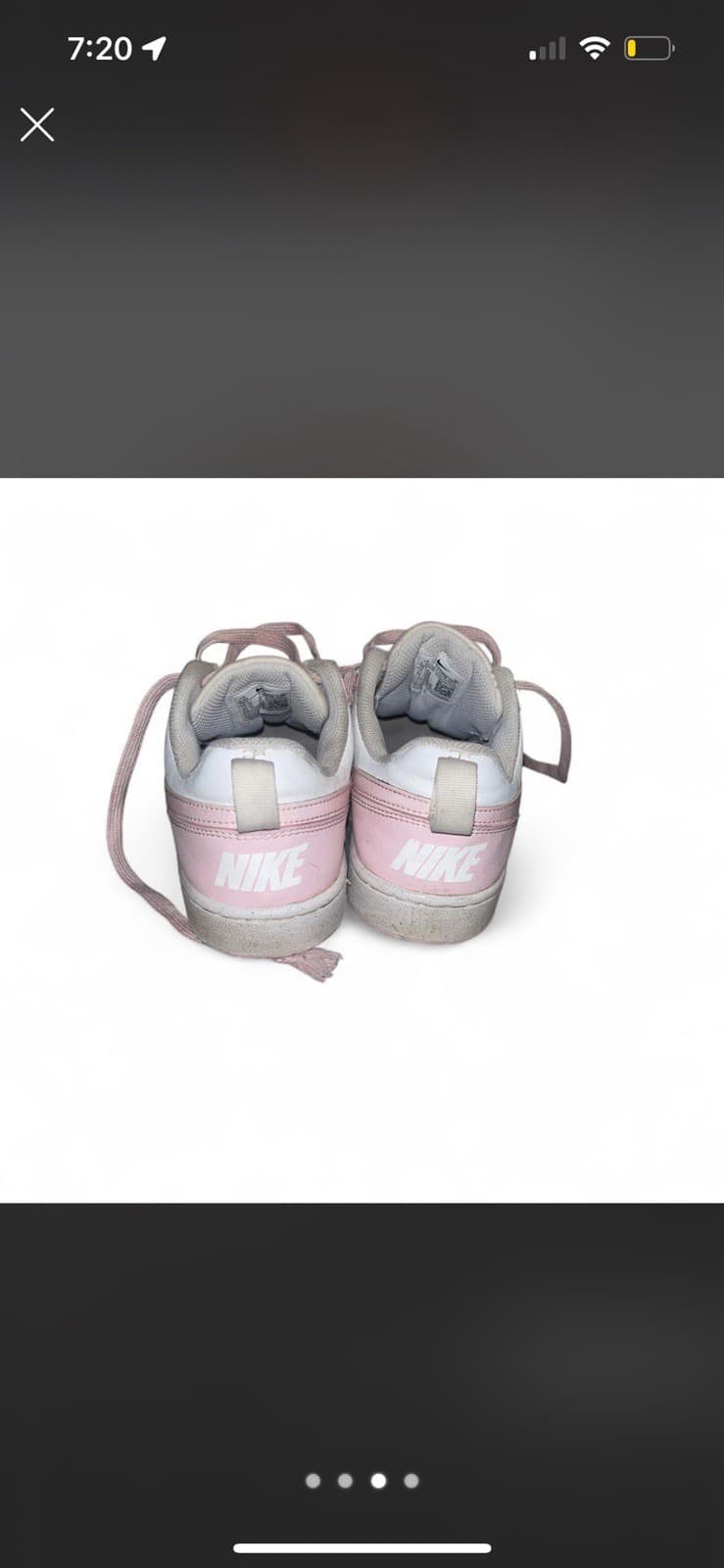 Nike Unisex Kids Size 6 Pink/White Low Top Lace-Up Sneakers Logo - Thumbnail 2
