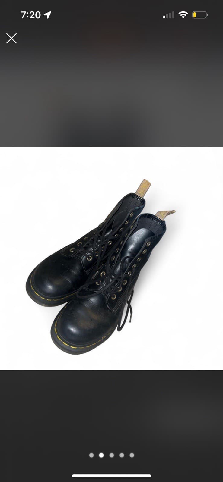 Dr. Martens Men's Black Leather Lace-Up Combat Boots Mid-Calf US 6.5 - Thumbnail 2