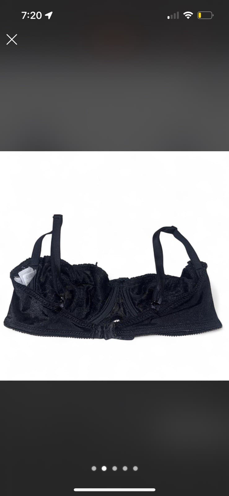 Vassarette XS Black Lace Underwire Balconette Bra Unlined Hook & Eye - Thumbnail 2