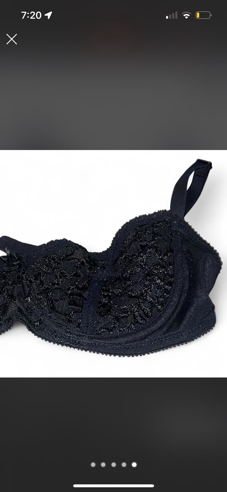 Vassarette XS Black Lace Underwire Balconette Bra Unlined Hook & Eye - Thumbnail 5