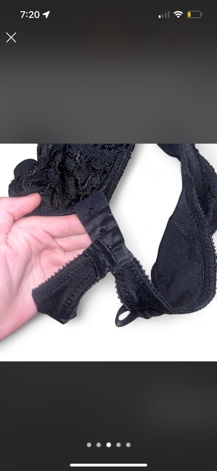 Vassarette XS Black Lace Underwire Balconette Bra Unlined Hook & Eye - Thumbnail 3