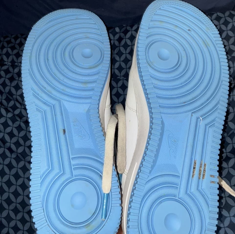 Mens - Nike Air Force 1 '07 White University UNC SZ 8.5 US - White/ Blue- 🔥 - Thumbnail 5
