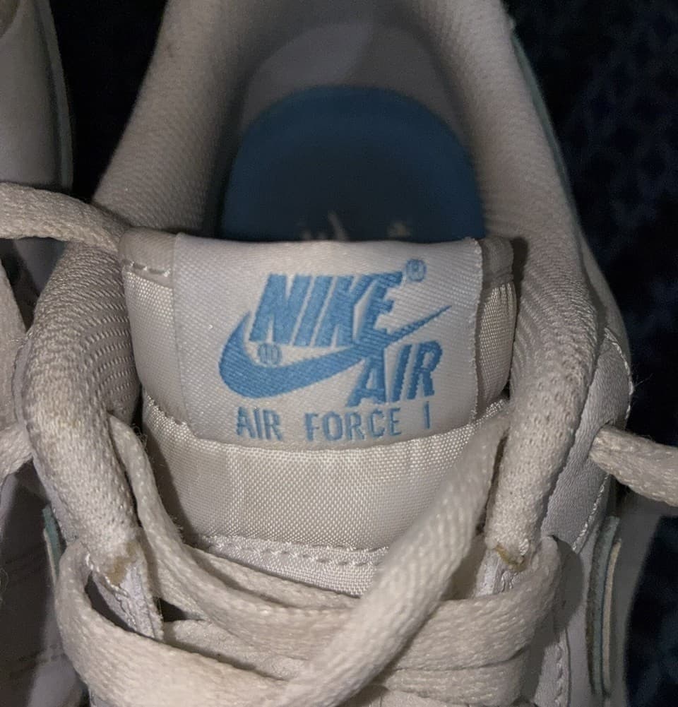 Mens - Nike Air Force 1 '07 White University UNC SZ 8.5 US - White/ Blue- 🔥 - Thumbnail 4