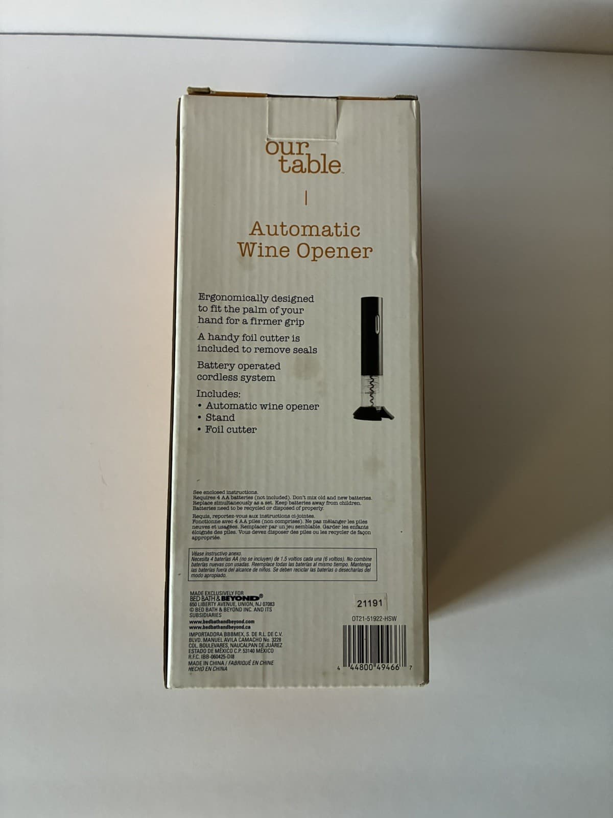 Handheld Wine Opener Corkscrew Automatic Cordless With Foil Cutter - Thumbnail 2