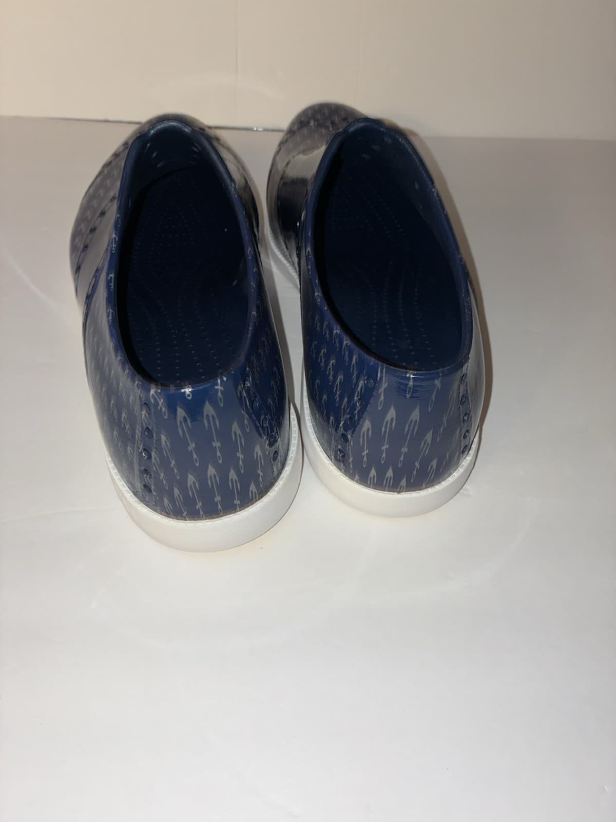 BiiON Men’s Slip-On Casual Shoes Blue Anchor Nautical Rubber Upper US 12 - Thumbnail 4