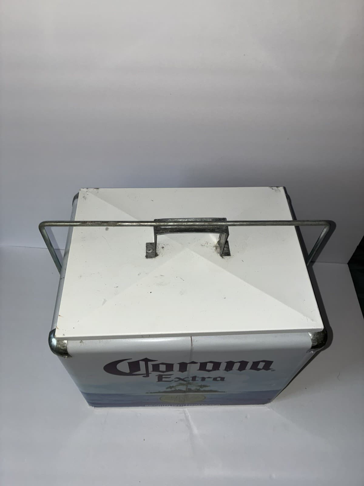 Vintage Corona Extra Metal Ice Galvanized Inside Chest Cooler - Thumbnail 3