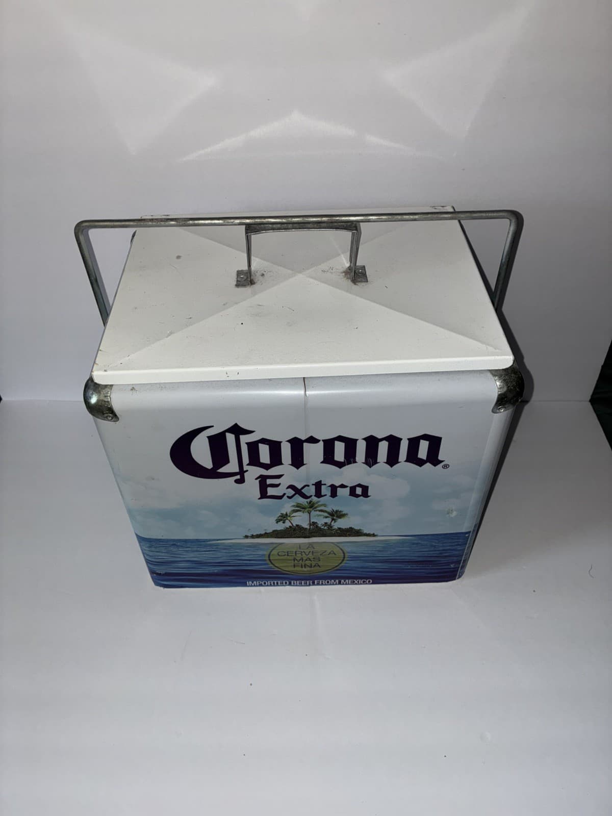 Vintage Corona Extra Metal Ice Galvanized Inside Chest Cooler