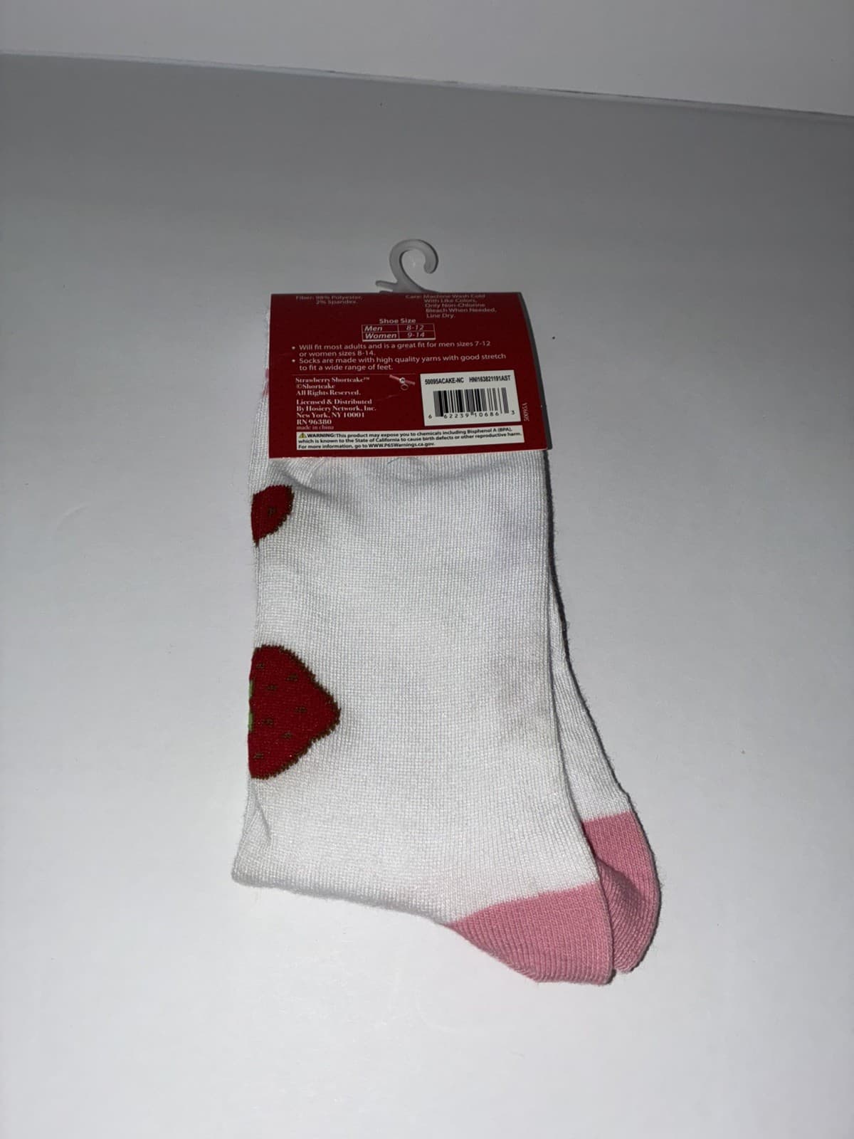 Socks Strawberry Shortcake Novelty Crew Socks Men 7-12 Women 8-14, New - Thumbnail 2