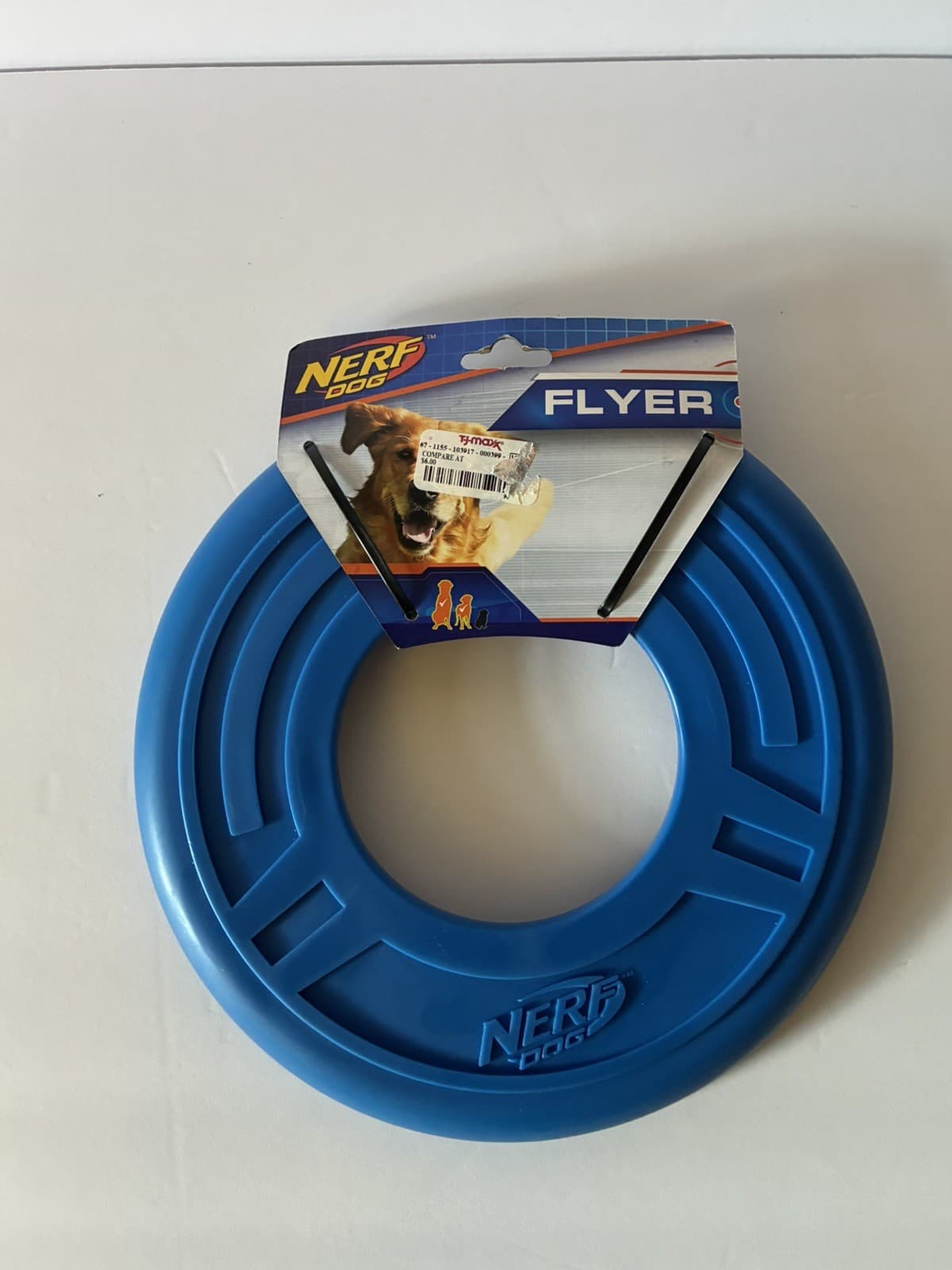 2 Nerf Dog 10" Atomic Flyer Frisbee Dog Toy Red & Blue Bundle Chew Play - Thumbnail 2