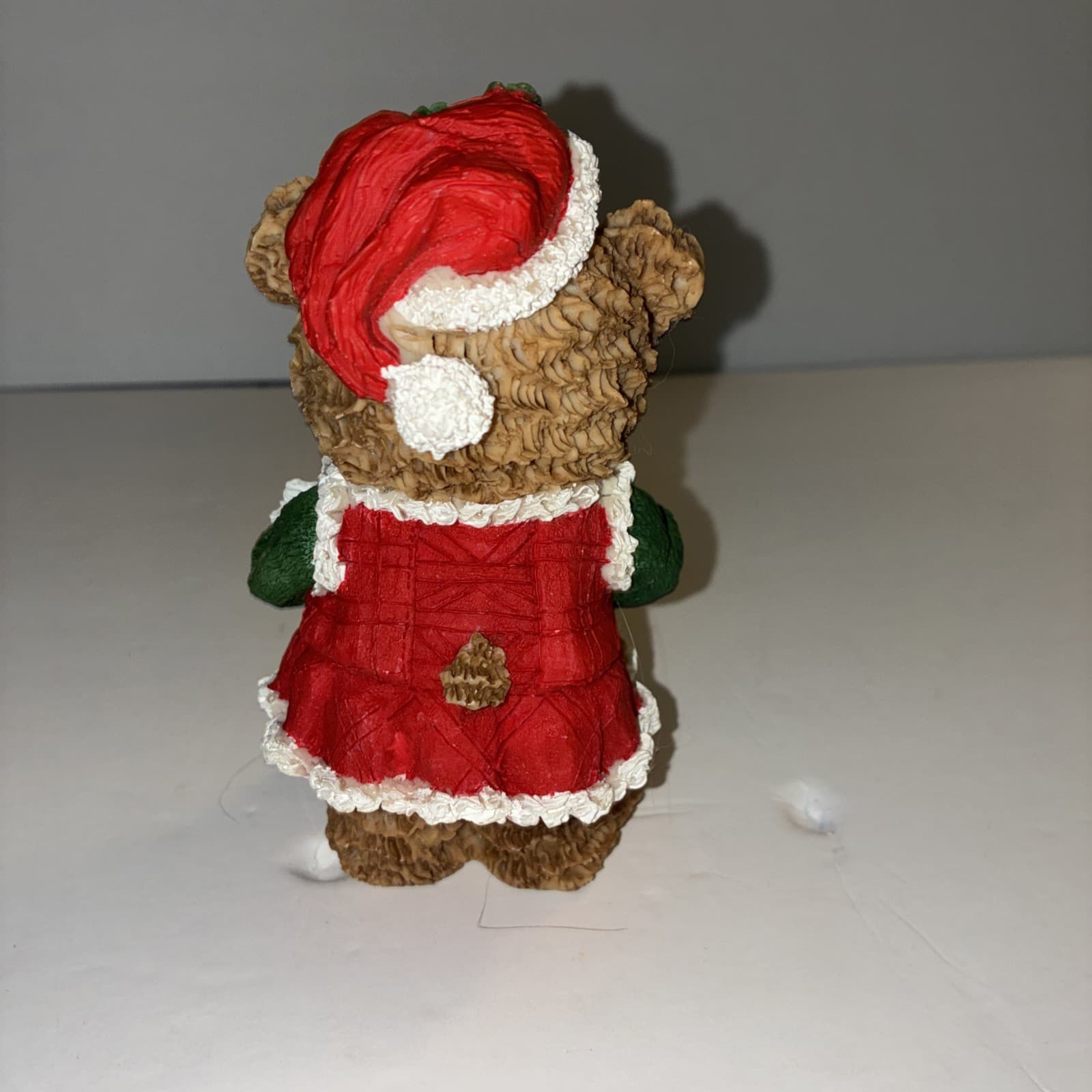 K's Colllection Christmas Brown Bear Holding & Eating Gingerbread Cookie Resin - Thumbnail 2
