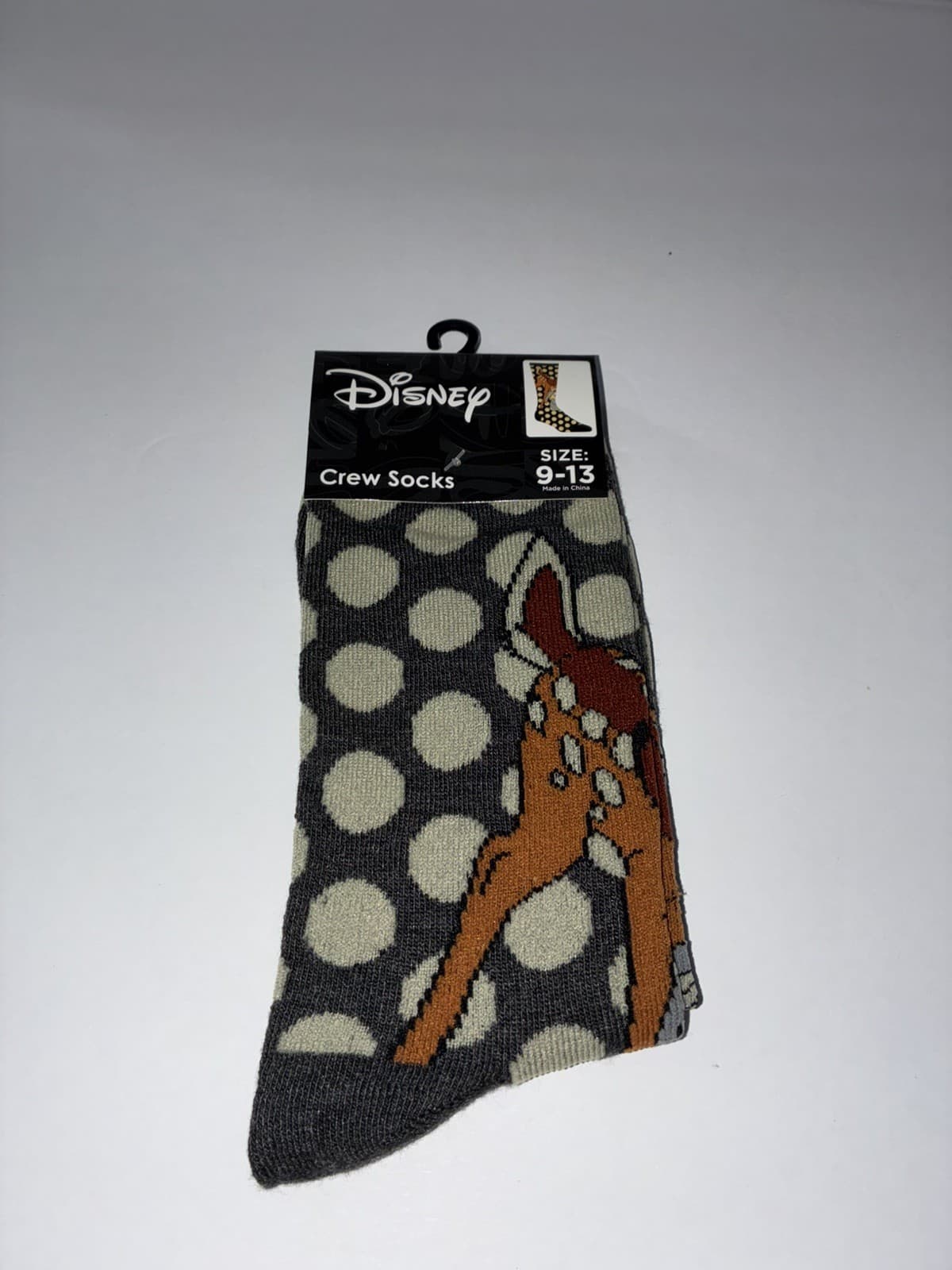 Socks Disney Novelty Crew Socks Adult 9-13, New, Bambi & Thumper