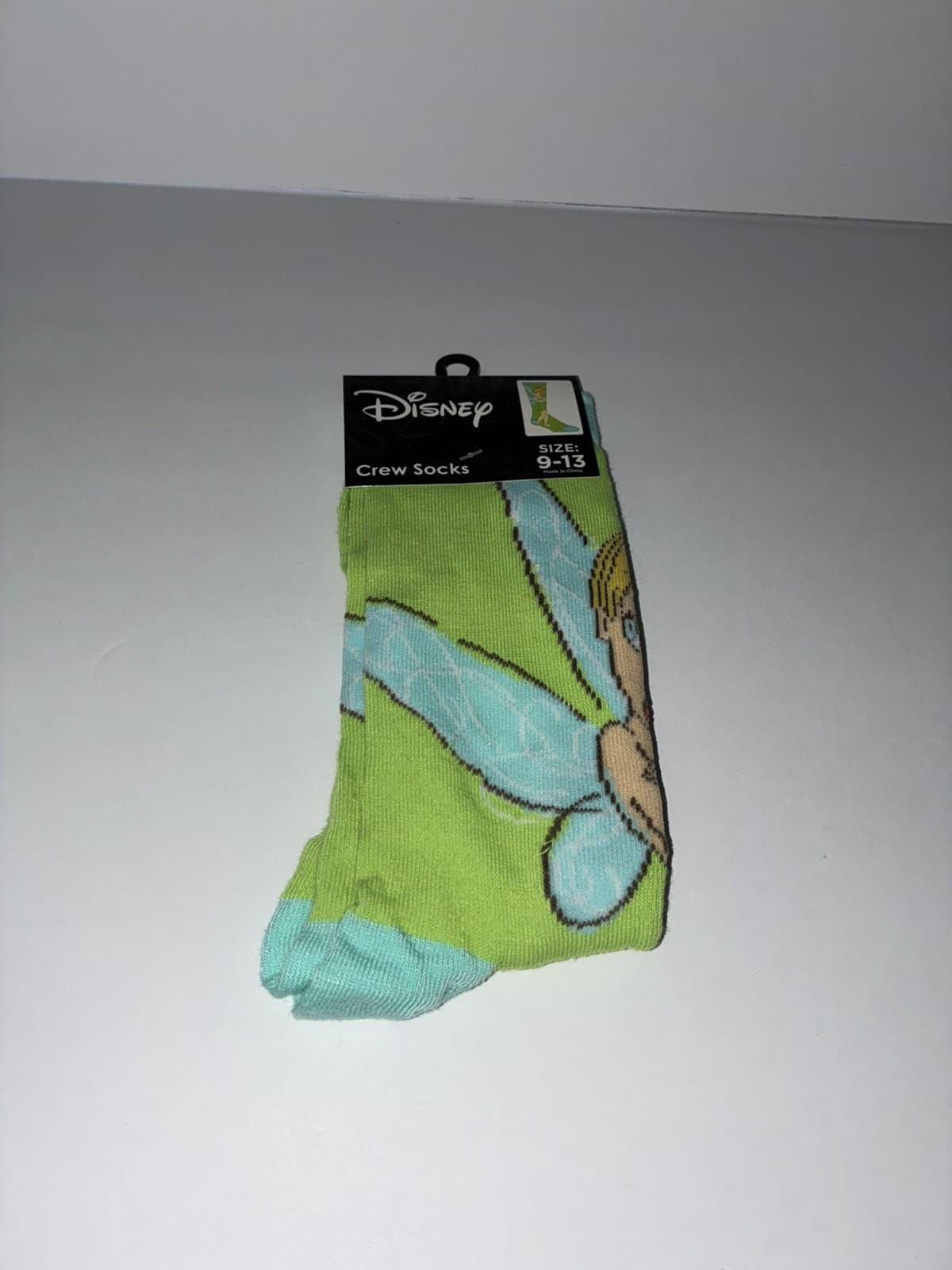 Disney Tinkerbell Crew Socks Size 9-13 Green Blue Equalizer Accessories