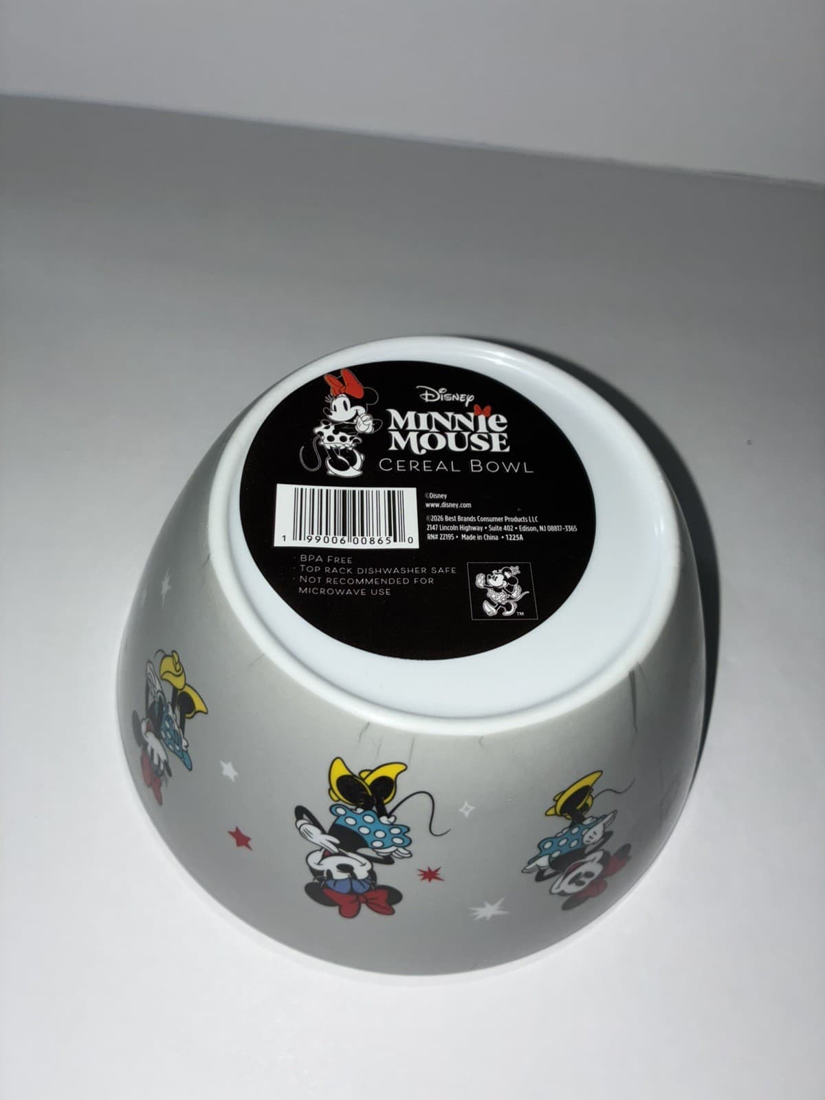 NEW Disney Girls Minnie Mouse Cereal Bowl, Gray Minnie House Snack Bowl For Kids - Thumbnail 2