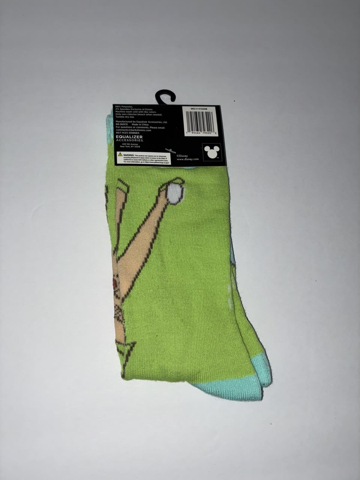 Disney Tinkerbell Crew Socks Size 9-13 Green Blue Equalizer Accessories - Thumbnail 2
