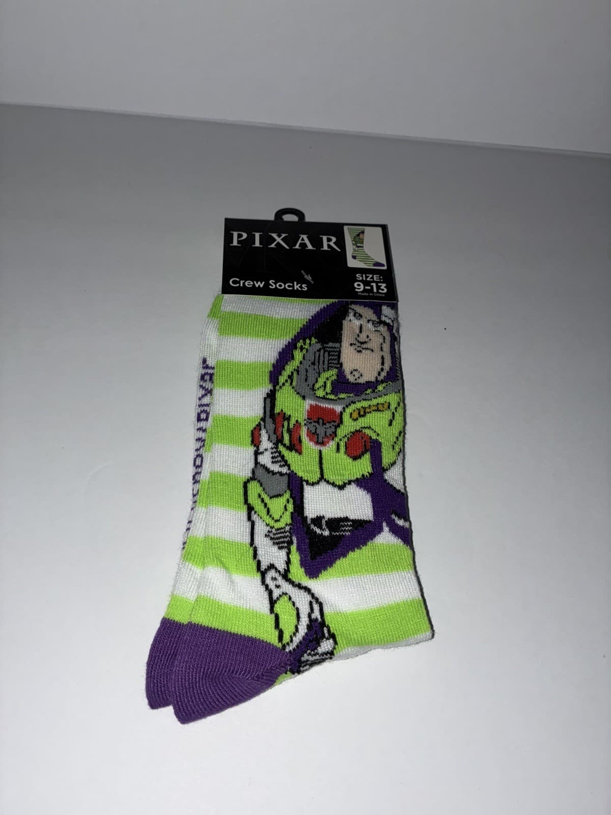 Disney Pixar Buzz Lightyear Crew Socks Adults Size 9-13 Unisex Brand New