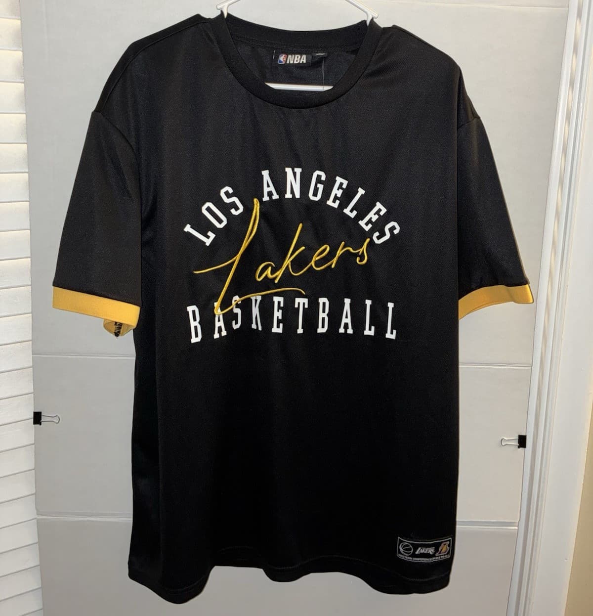 NWT NBA Los Angeles Laker Blk/Gold Basketball Shirt, Size L, Officially Licensed