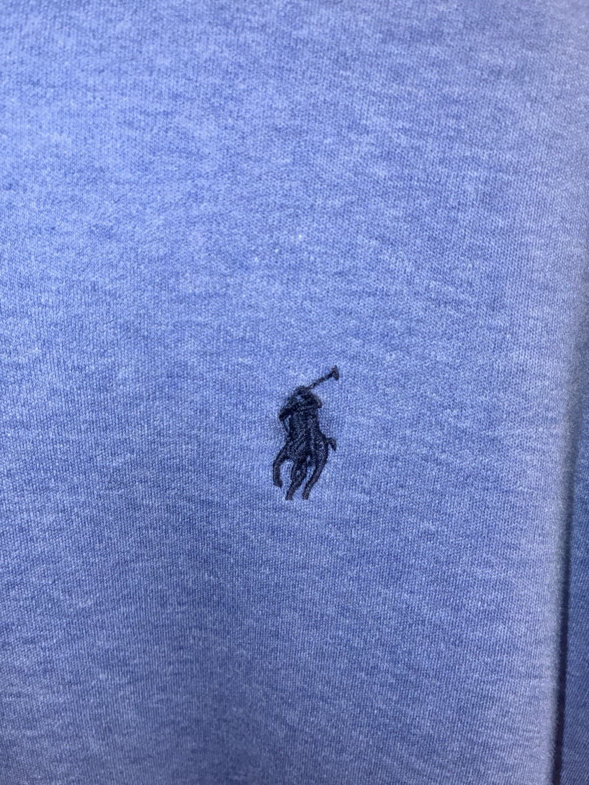 Polo Ralph Lauren Men's Blue Solid Short Sleeve Collared Logo Polo Shirt L - Thumbnail 3