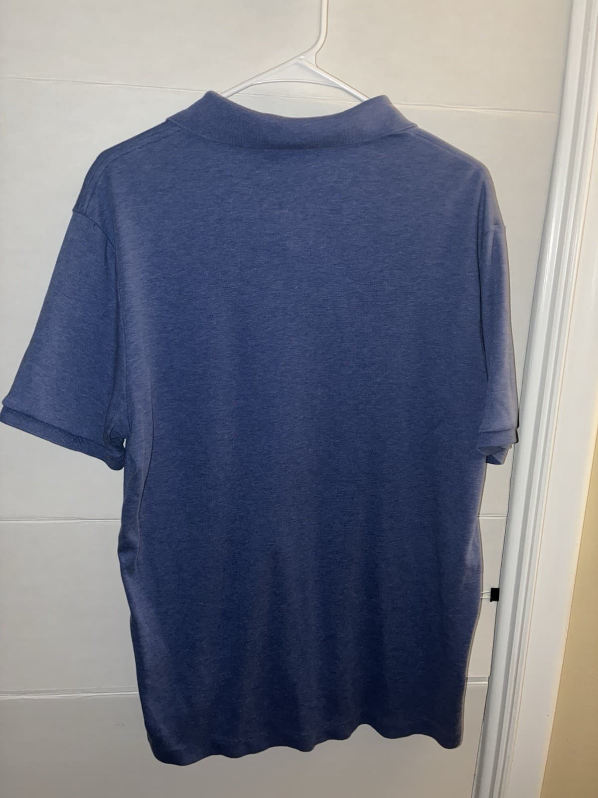 Polo Ralph Lauren Men's Blue Solid Short Sleeve Collared Logo Polo Shirt L - Thumbnail 4